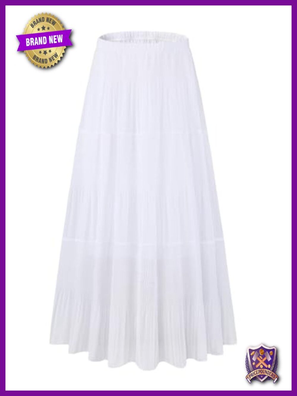Flared Chiffon Pleated A-Line Elastic High Waist Maxi Skirt